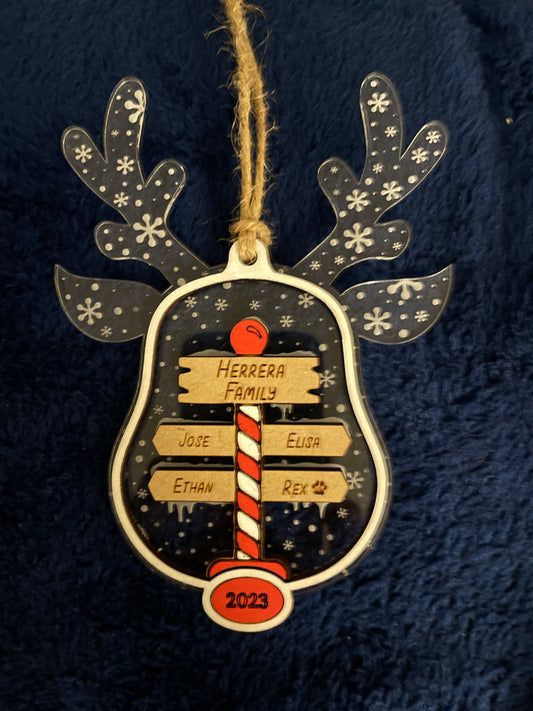 Reindeer Family Ornament