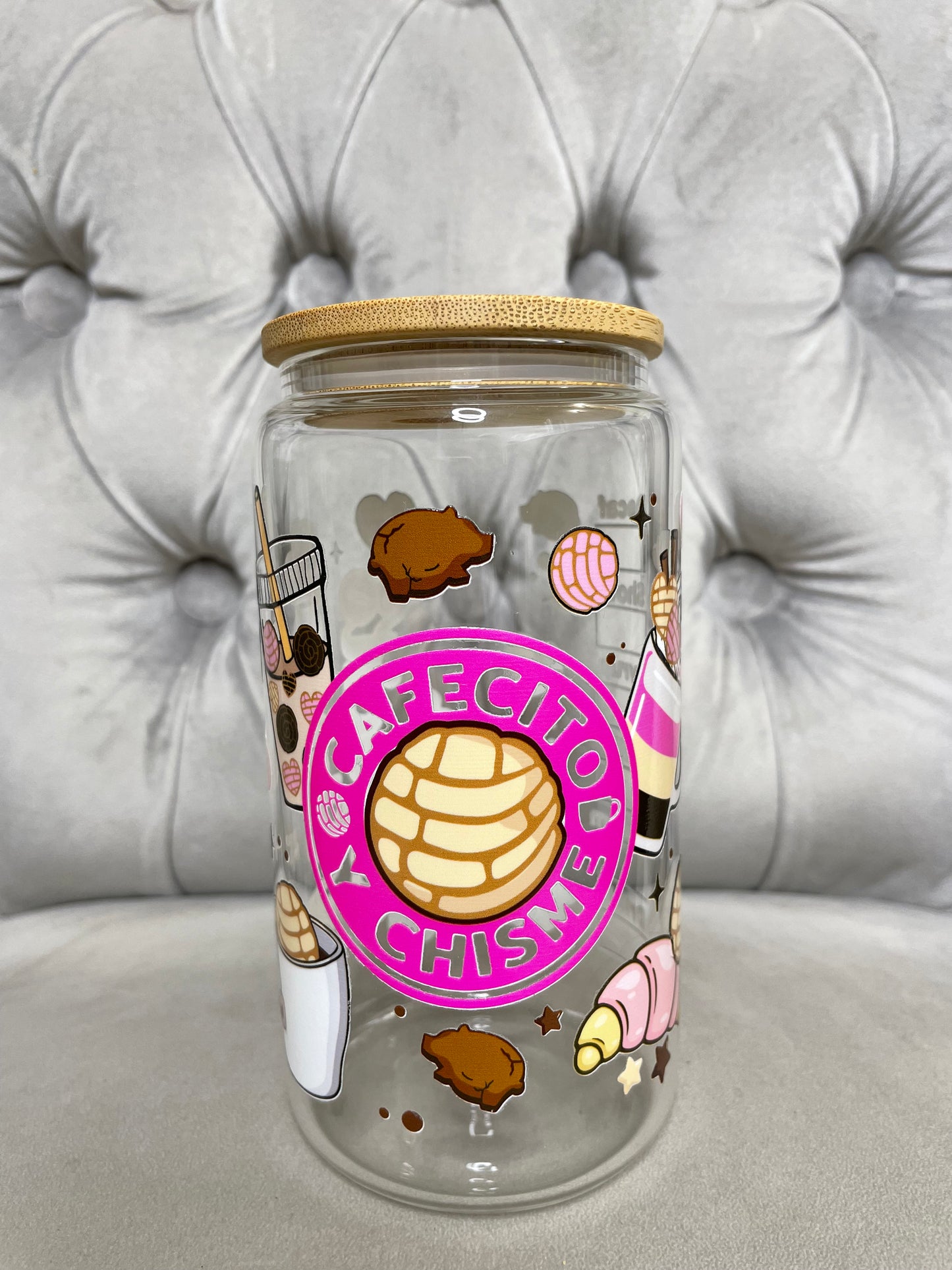 Cafecito y Chisme Glass Can
