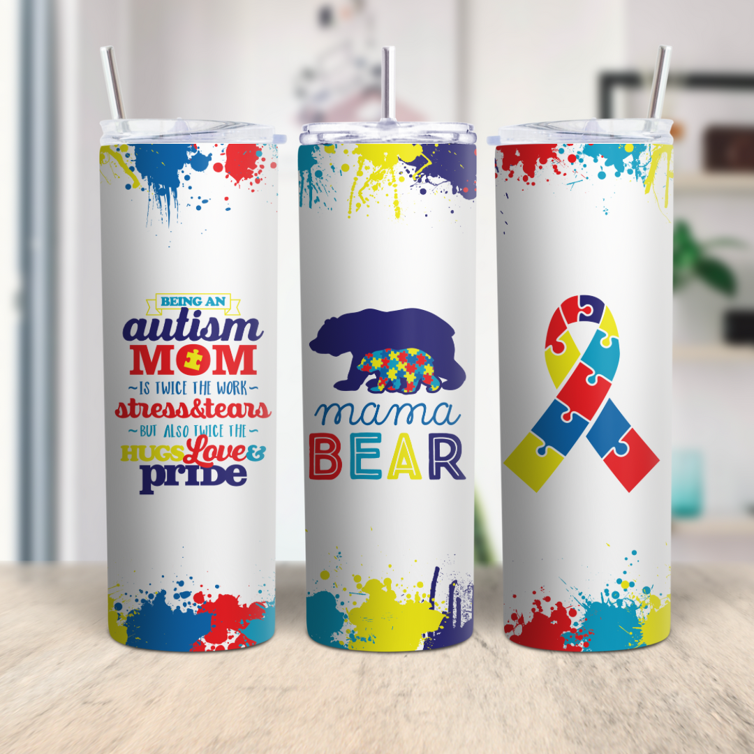 Autism Mama Bear 20oz Tumbler